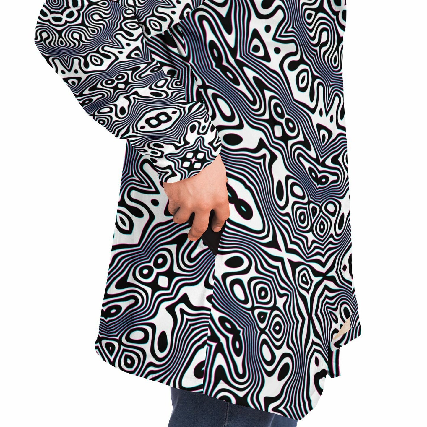"Wild Cat Mandala (White)" HOODED CLOAK