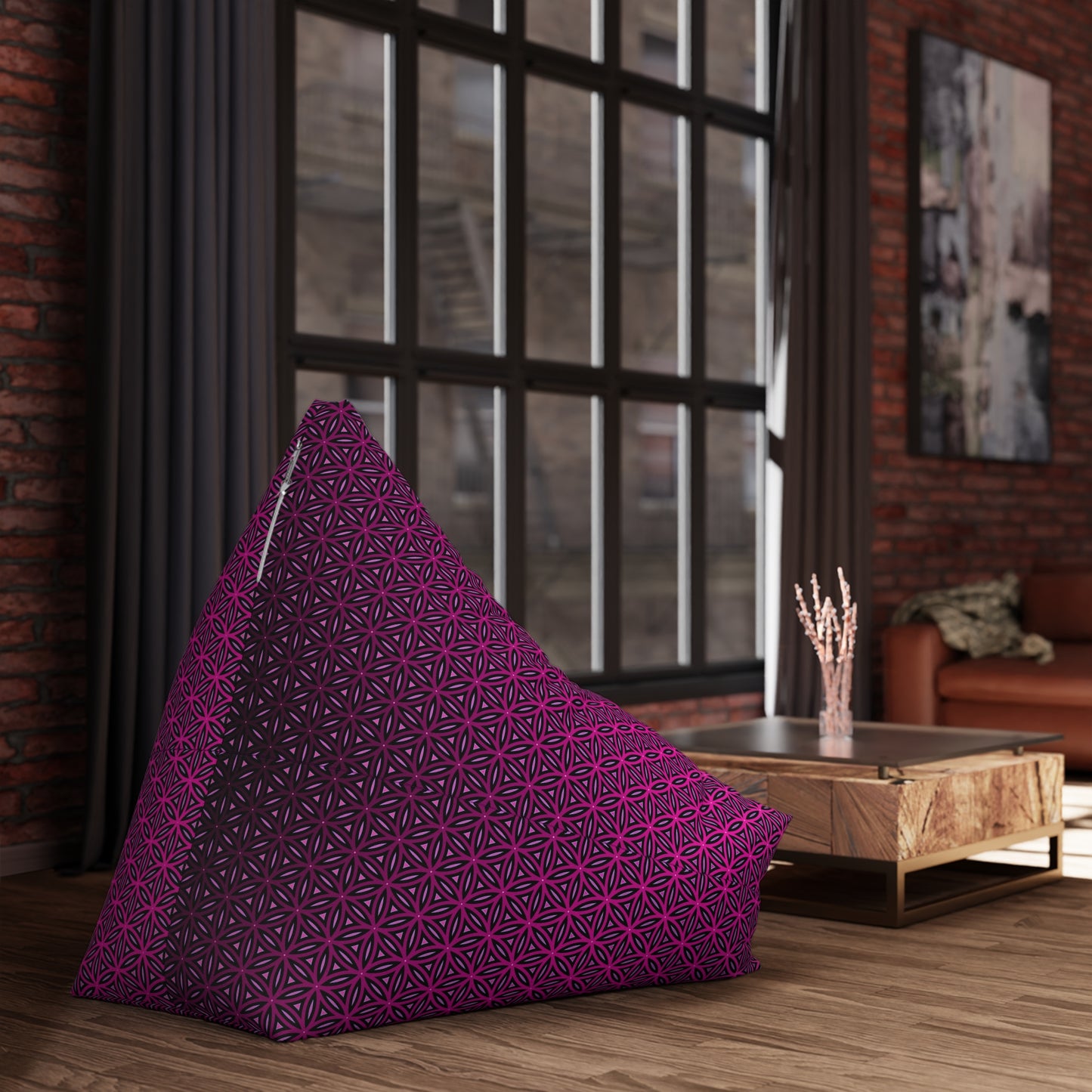 "Pink Flower of Life" BEAN BAG CHAIR COVER
