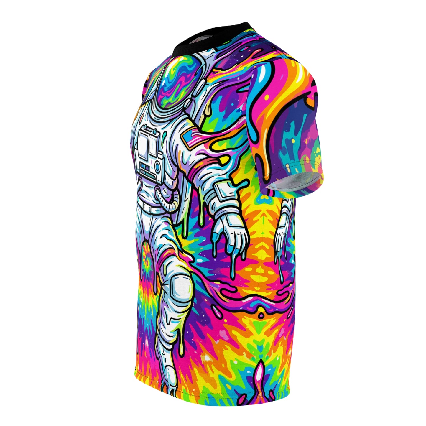 Back view of the "Astro Burst" premium tee showing the print continuing across the shoulders.