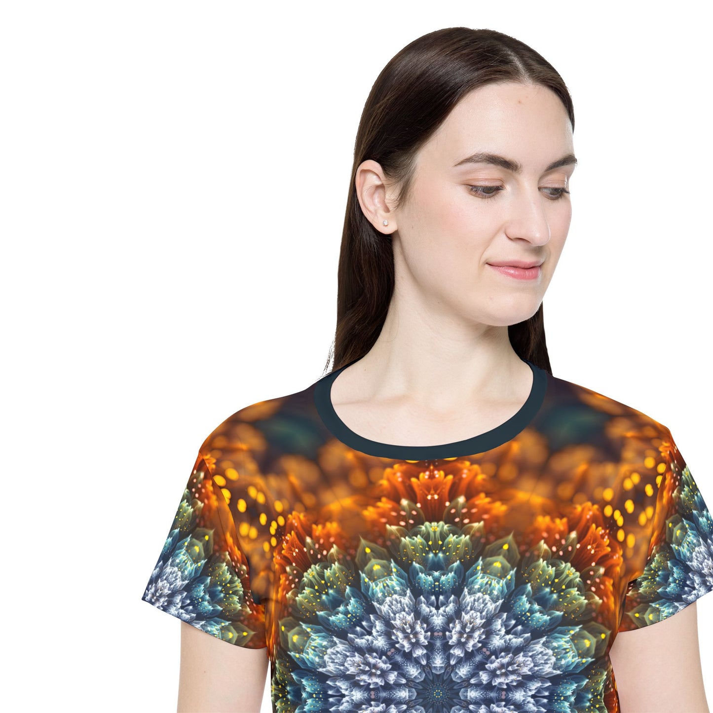 "Fractal Flower Mandala V2" (WOMEN'S) SPORT TEE