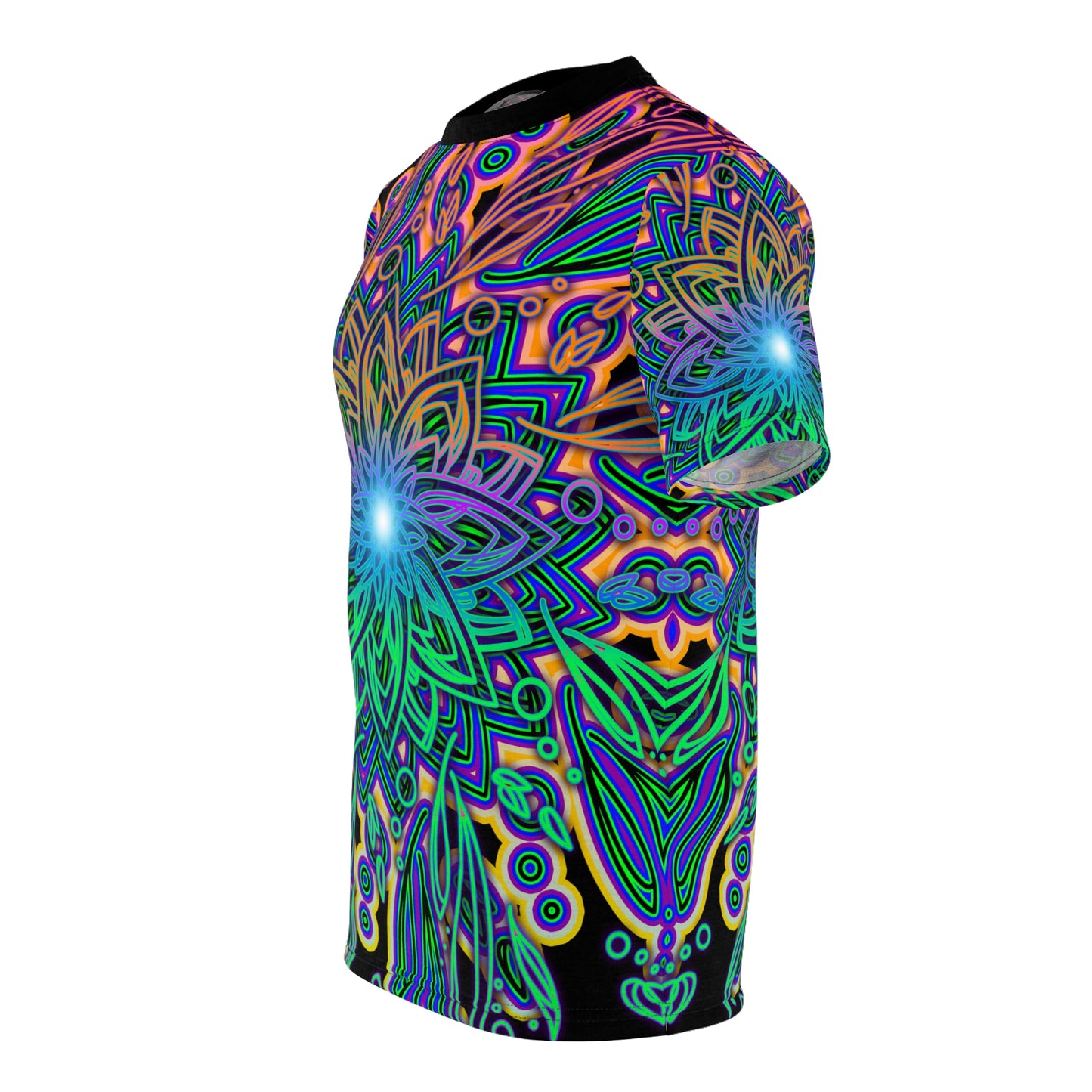 Folded flat lay of the Sydtastic premium tee highlighting the fabric texture and print colors.
