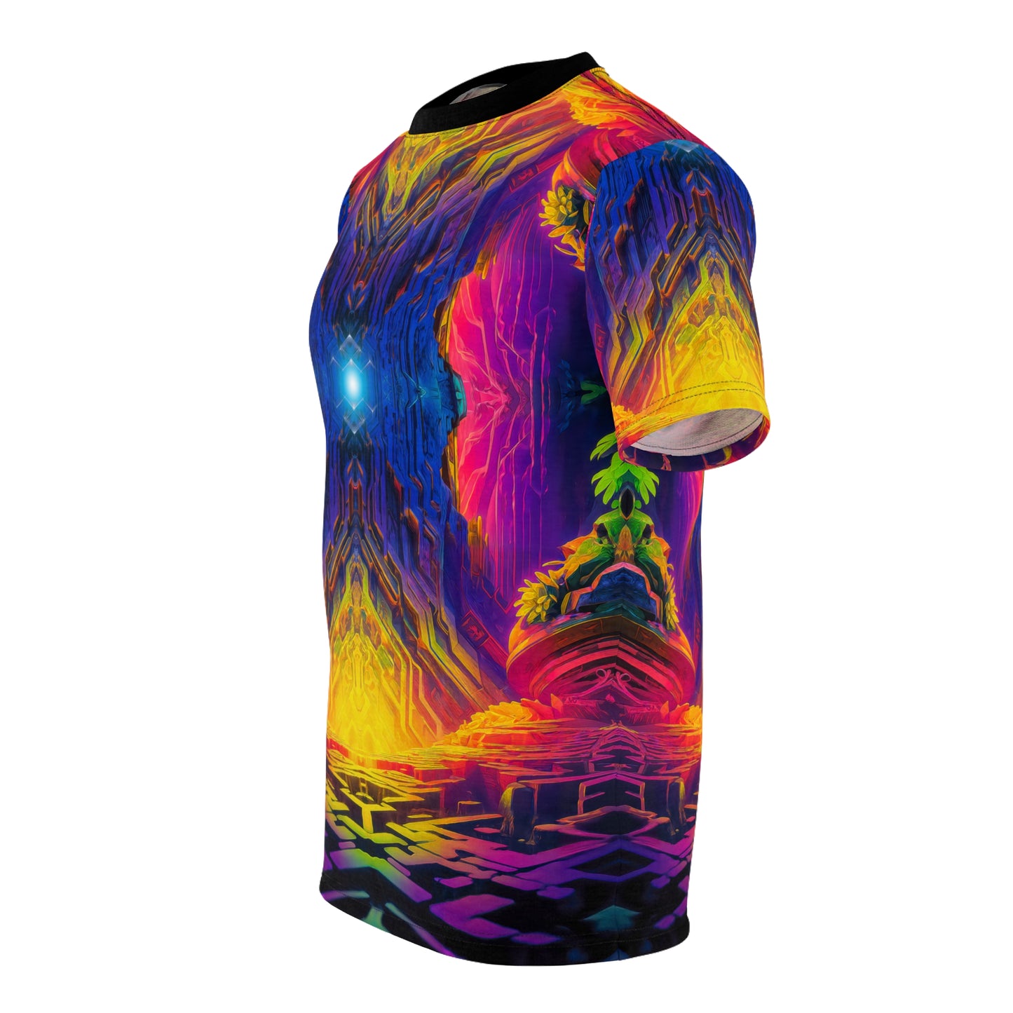 Back view of the Templus Relica t-shirt showing the print continuing around.