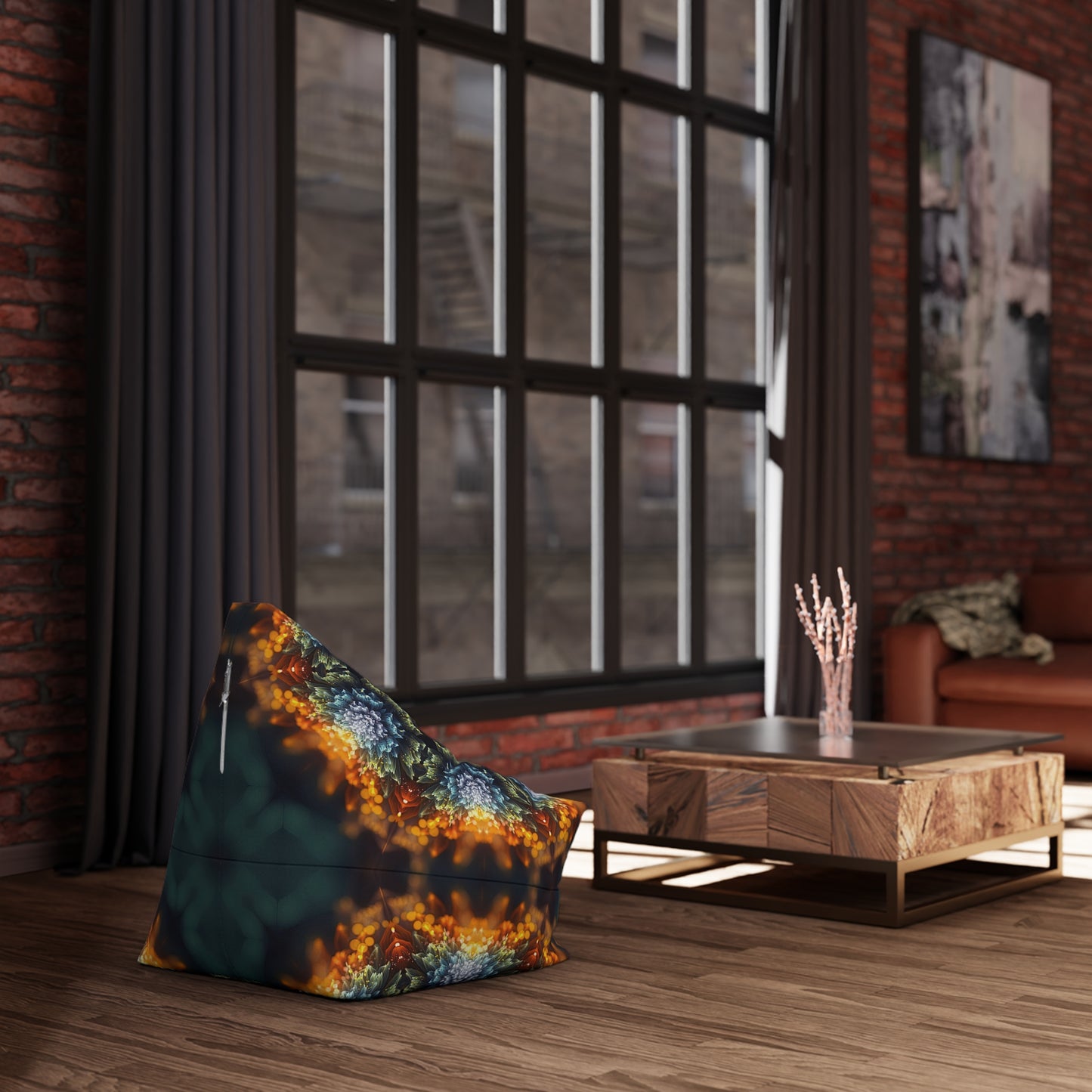 "Fractal Flower Mandala 1" BEAN BAG CHAIR COVER