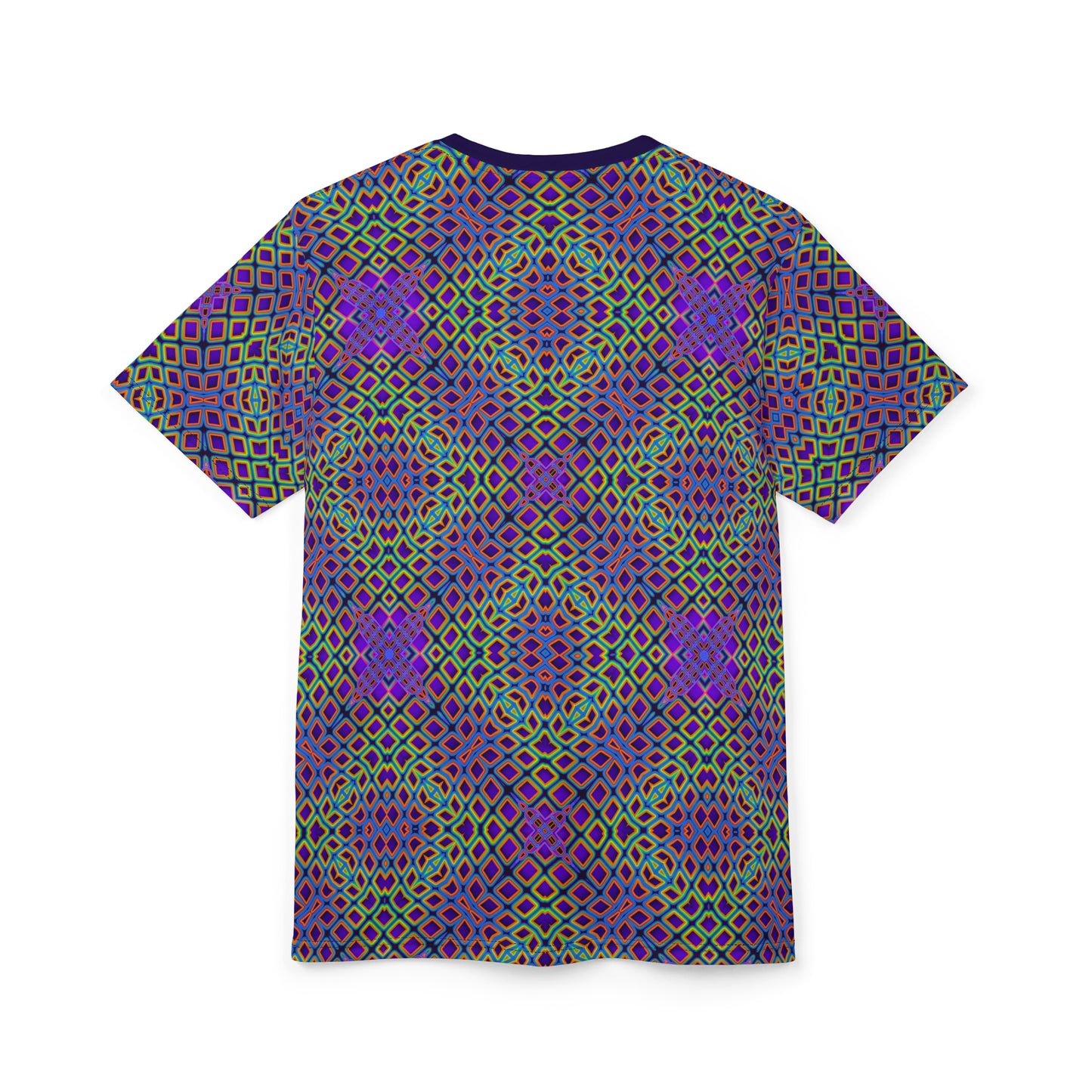 Overhead view of the 'Cymatic Surge' t-shirt design.