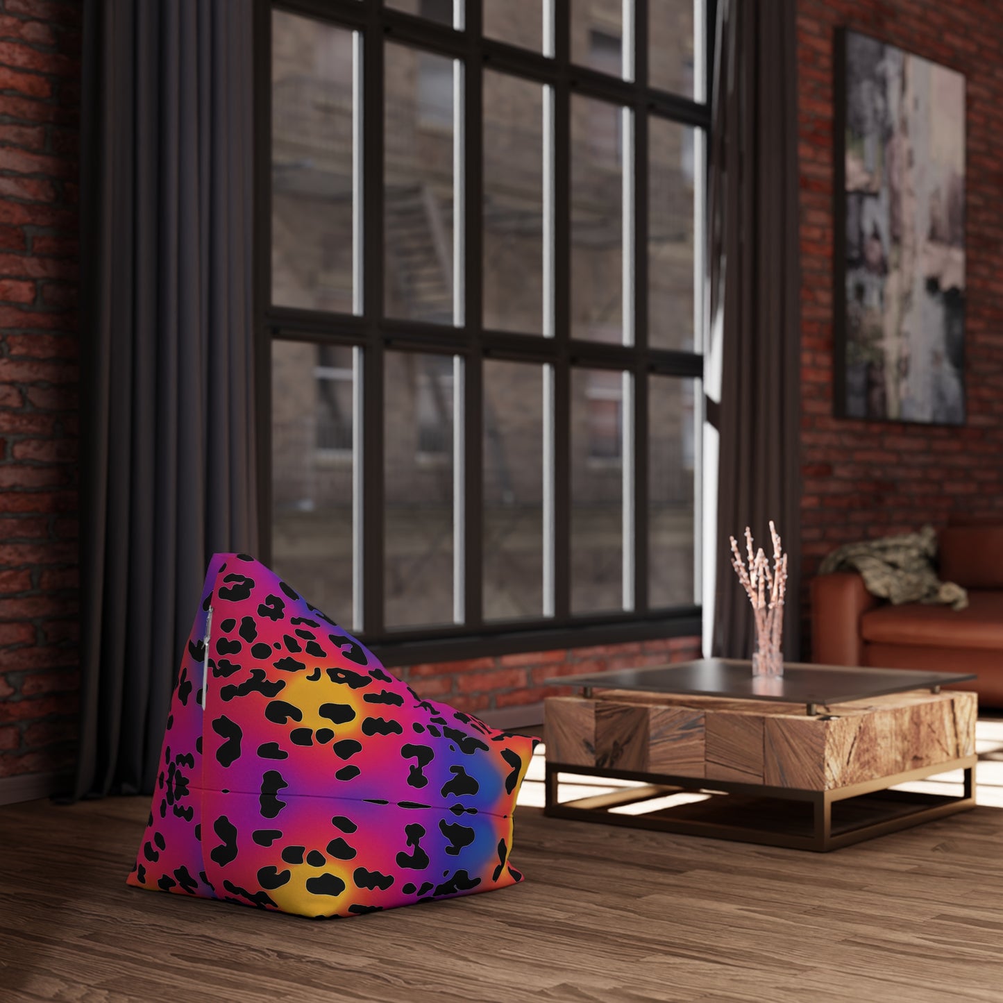 "Rainbow Leopard" BEAN BAG CHAIR COVER