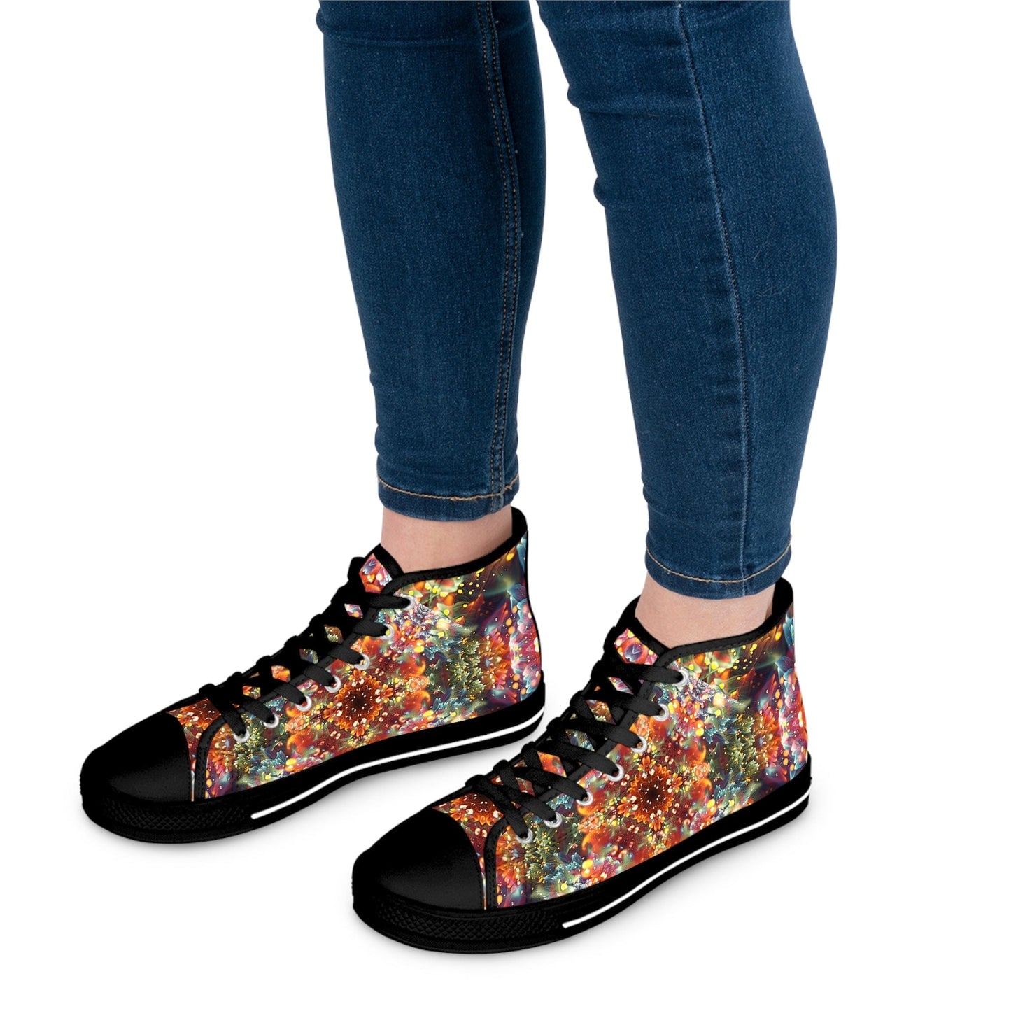 "Kaleidobloom" WOMEN'S HIGH TOP SNEAKERS