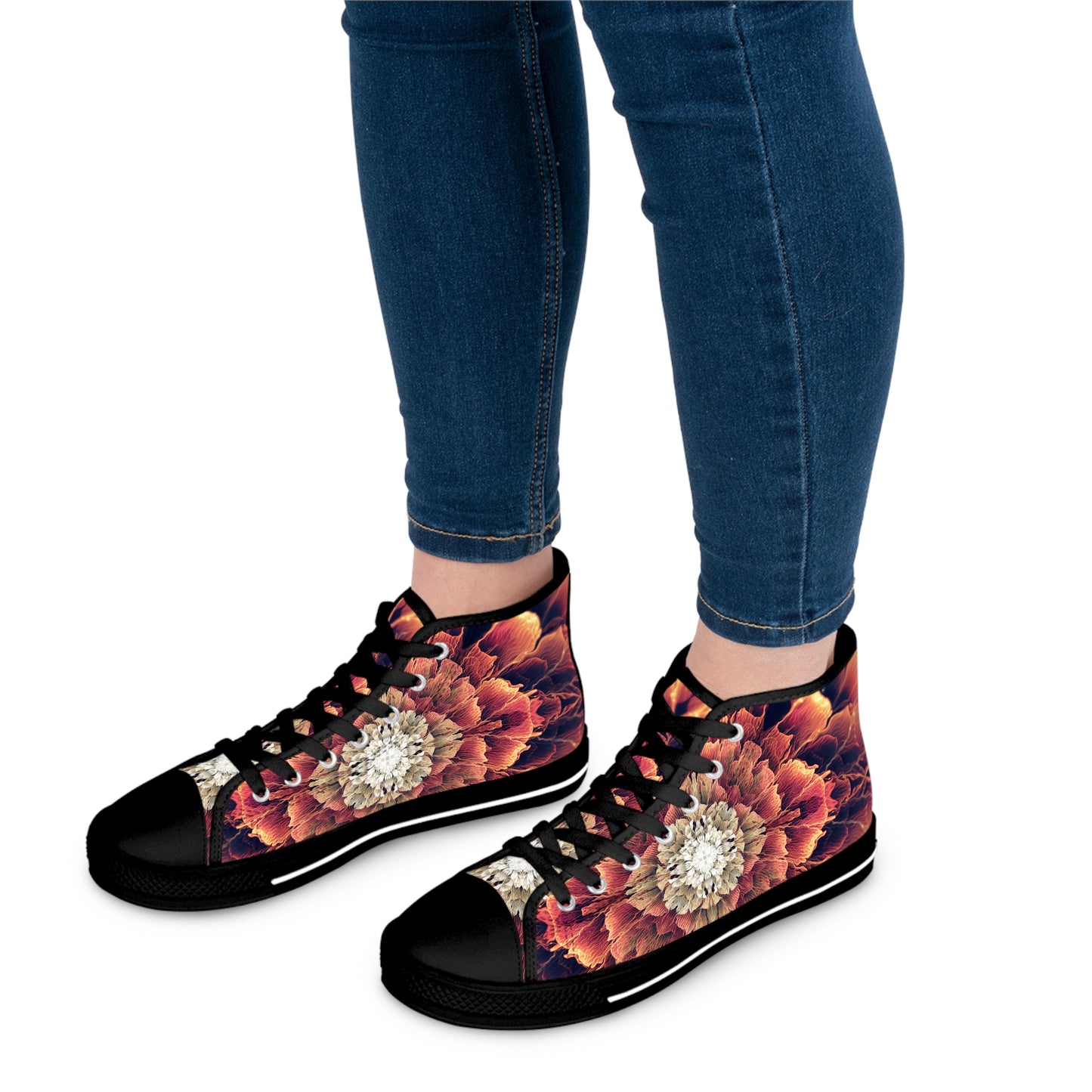 "Mandala Bloom" WOMEN'S HIGH TOP SNEAKERS