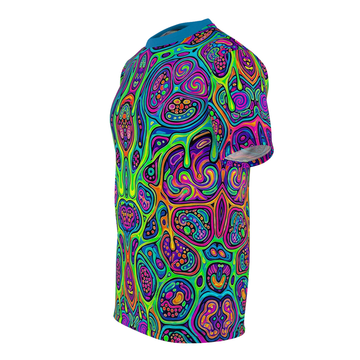 Folded flat lay of the Cellutosis premium tee highlighting the fabric texture and print colors.