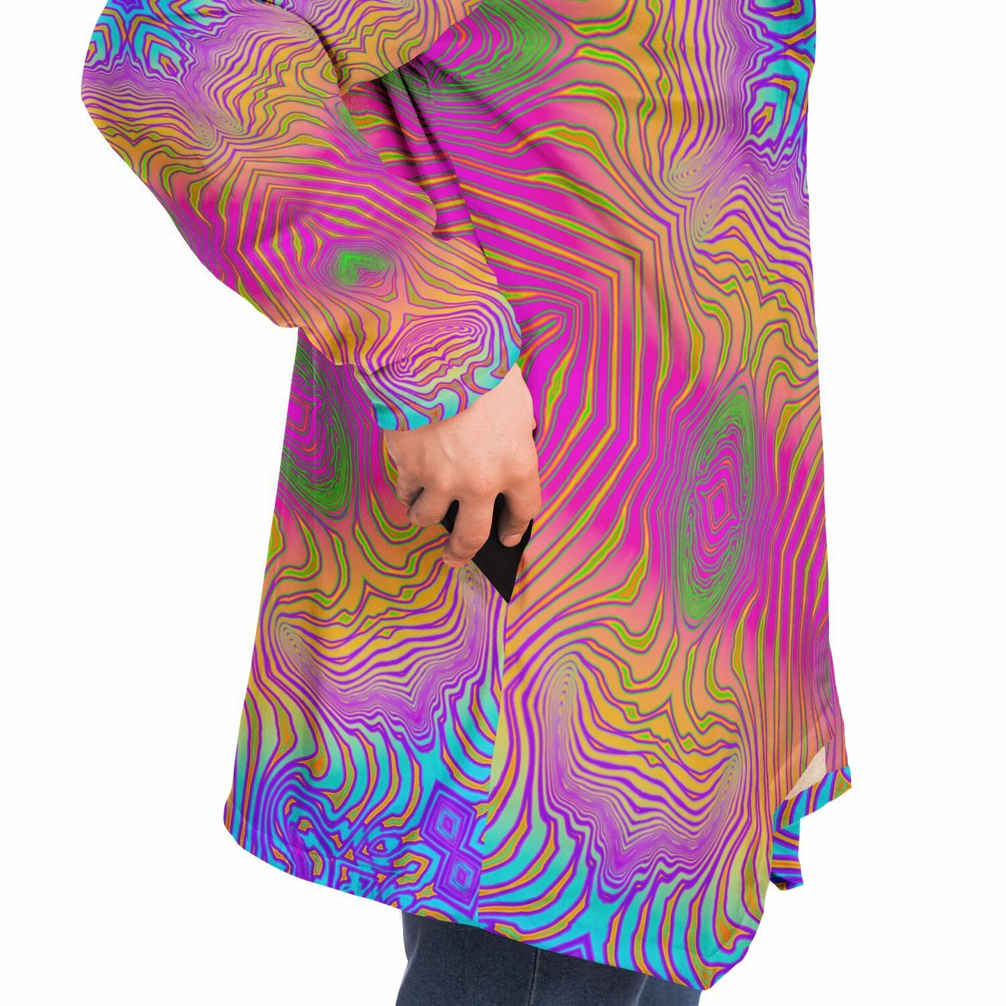 "Neon King Mandala" HOODED CLOAK