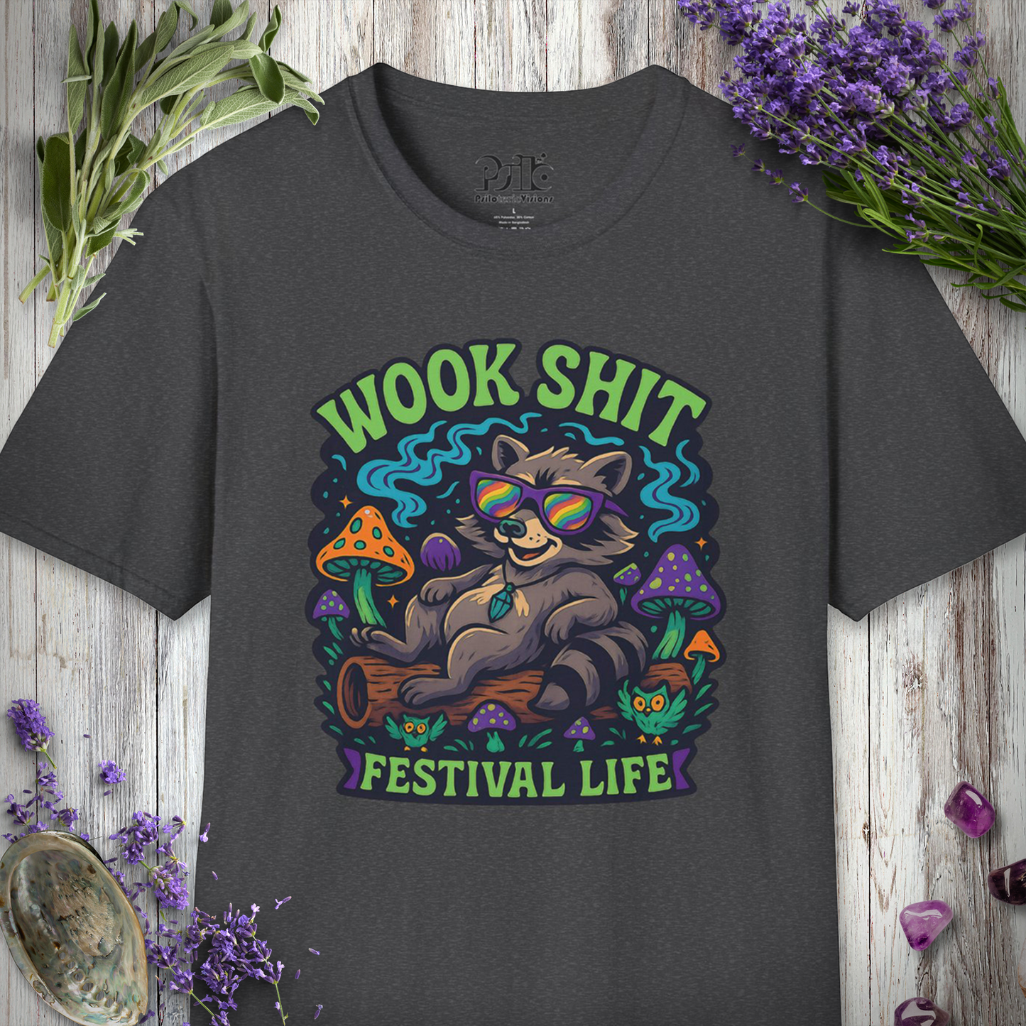 "Wook Life Raccoon" T-SHIRT