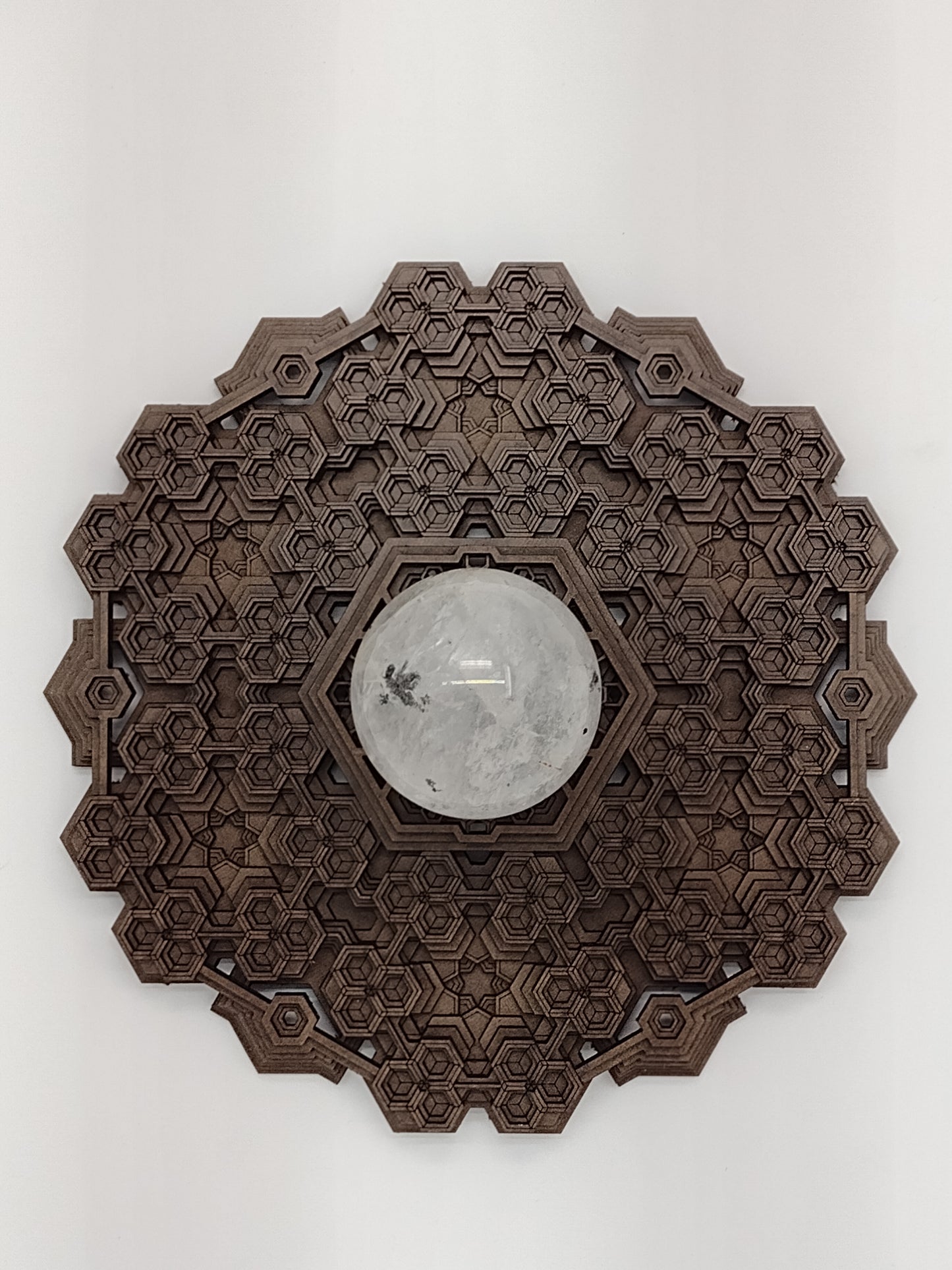 "Fractalgon" Hexagon Wood Laser WALL ART / CRYSTAL GRID
