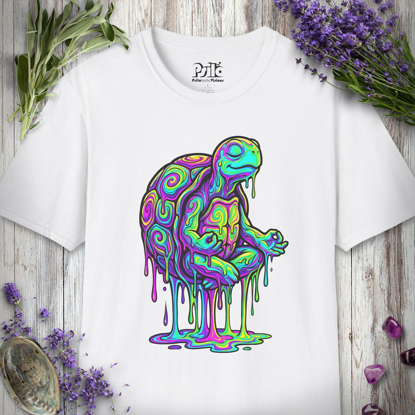 SILLY2001 "Meditating Turt" T-SHIRT - White