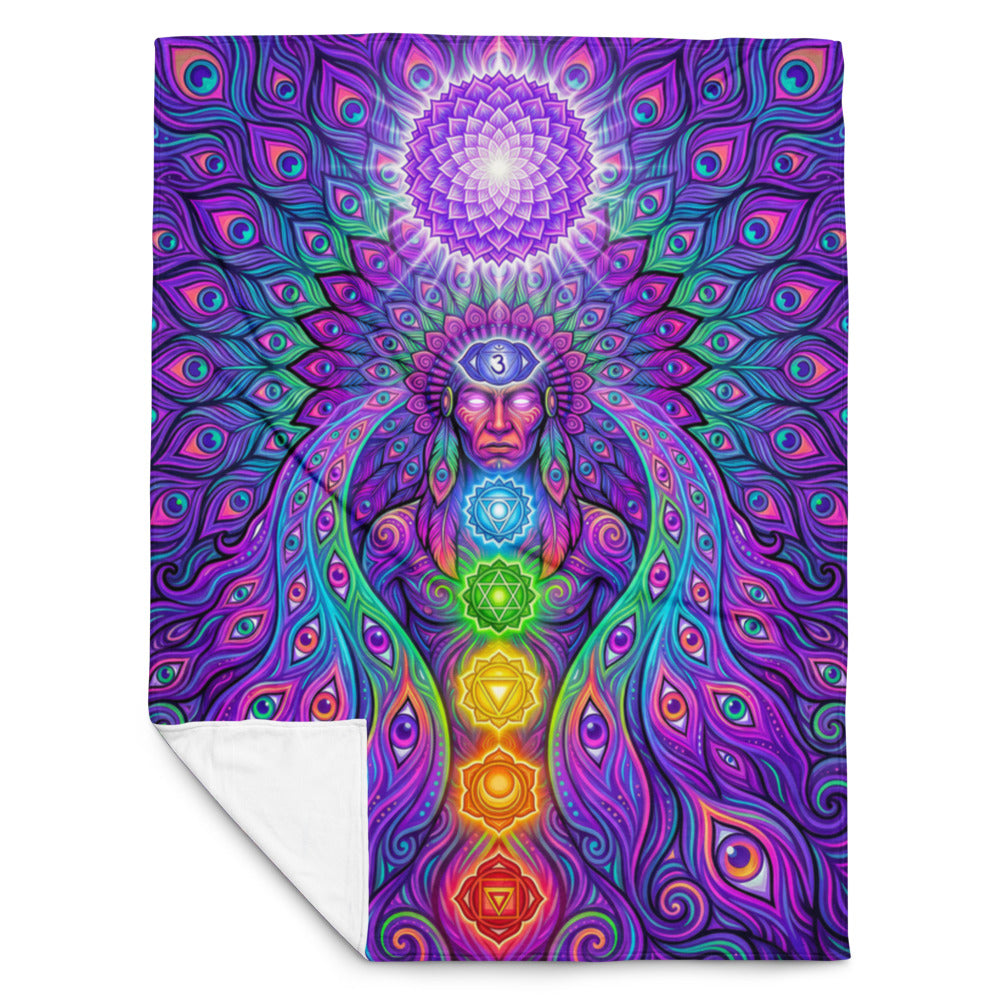 "Shamanic Emanation" THROW BLANKET, 60″×80″, Front