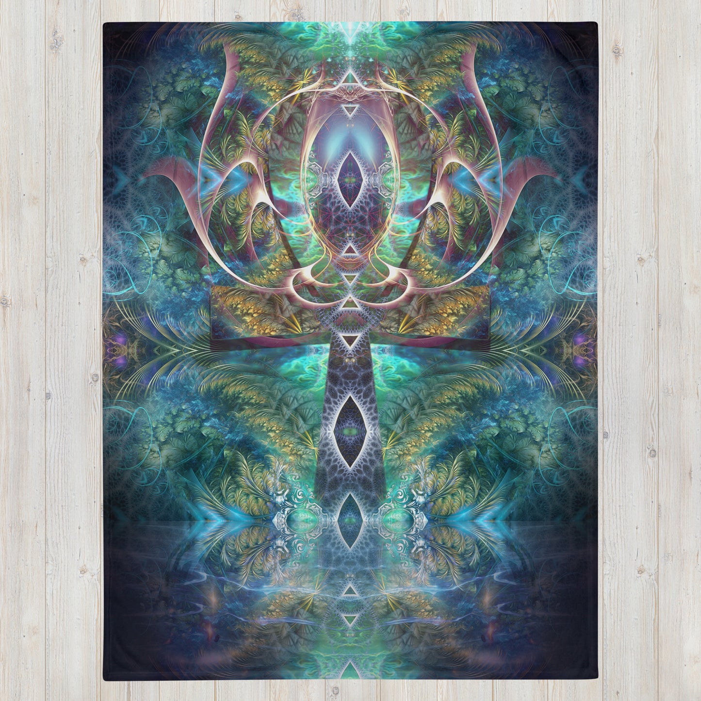 "Fluer de Vie" - Spiritual Ankh THROW BLANKET