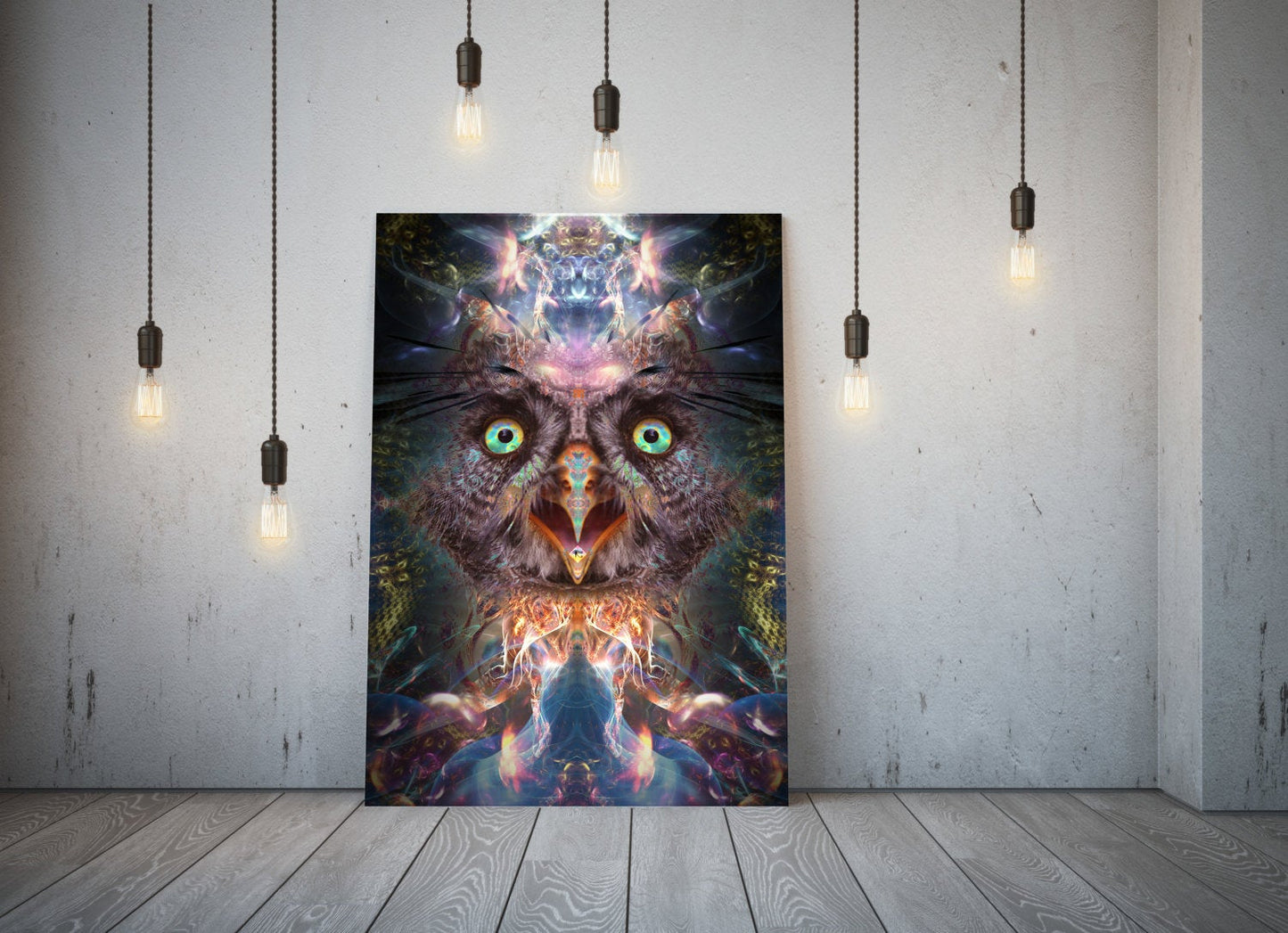 "Complete Awareness" - Trippy Acid Owl CANVAS