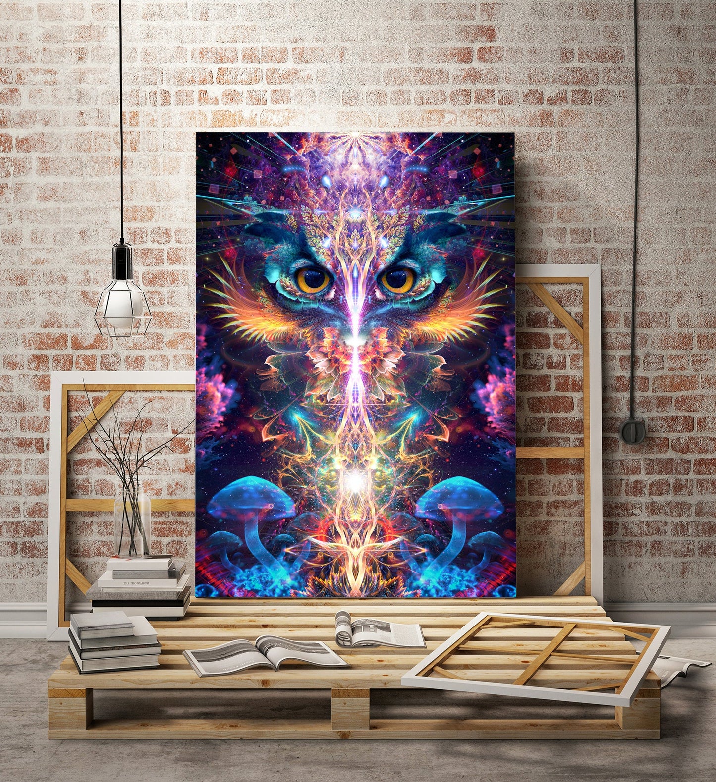 "Peekaboo" - Mushroom Owl CANVAS