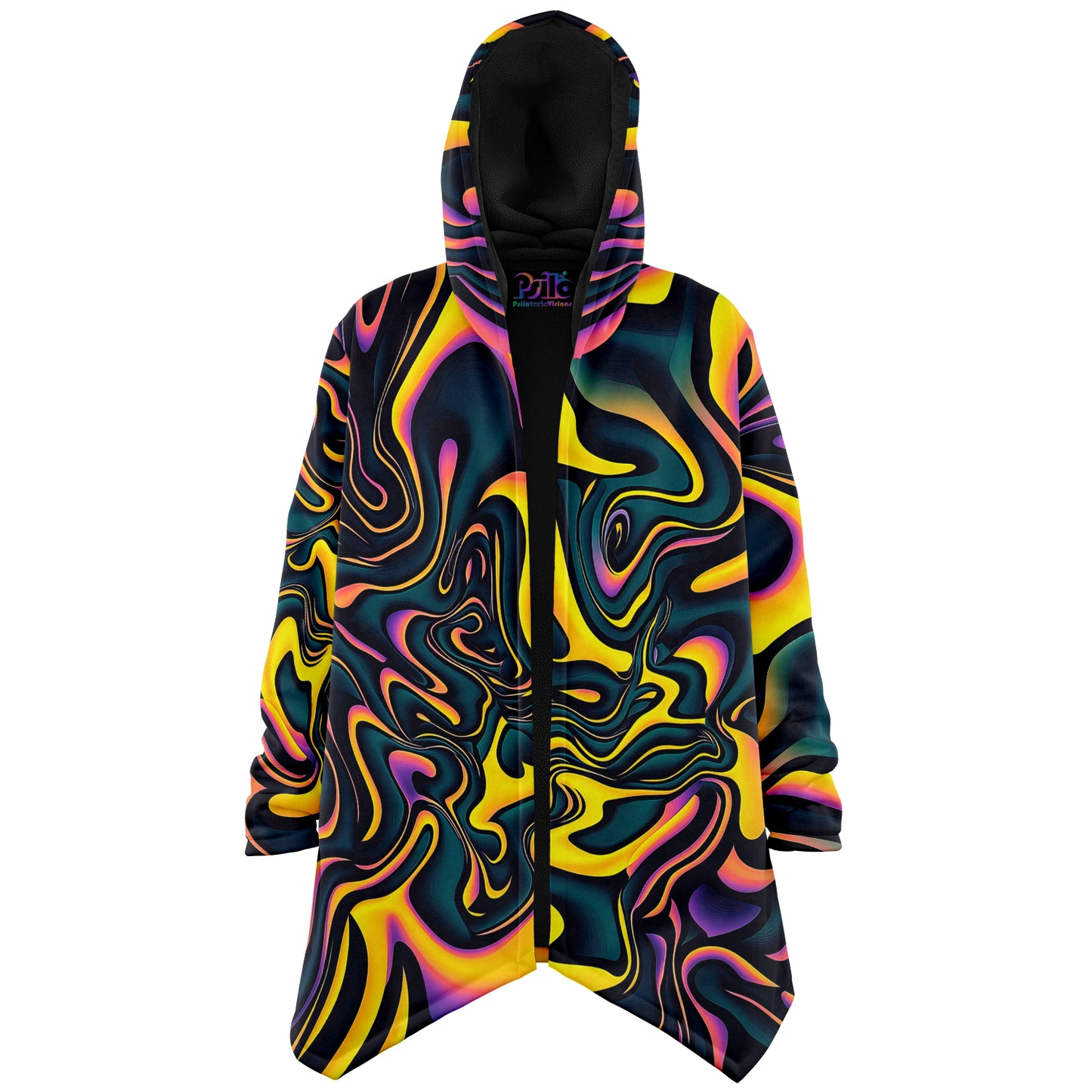 "Pink Plus Black Equals Yellow" HOODED CLOAK