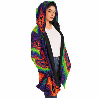 "Neon Spill" HOODED CLOAK