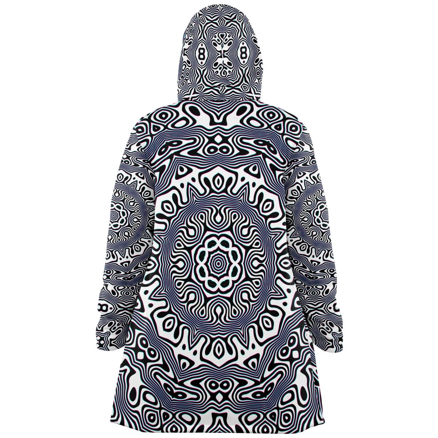 "Wild Cat Mandala (White)" HOODED CLOAK