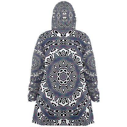 "Wild Cat Mandala (White)" HOODED CLOAK