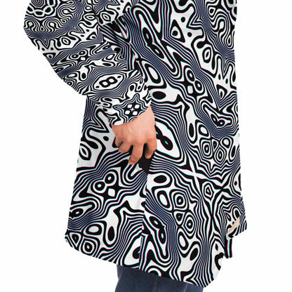 "Wild Cat Mandala (White)" HOODED CLOAK
