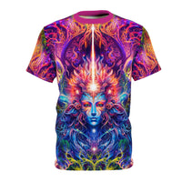 Front view of The Sacred Vine premium tee showing the full vine print design.