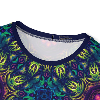 'Gatekeepers Pattern' sport tee for men, angled view showing the fabric and fit.