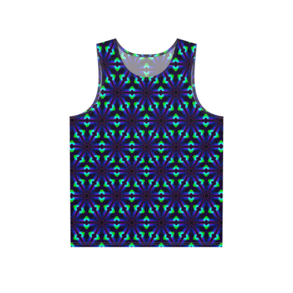 Flat lay of the 'Knight Gate' all-over-print men's tank top