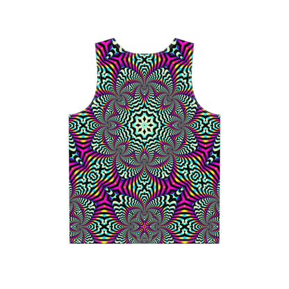 Close-up of the purple Zibrus Maximus tank top print detail.