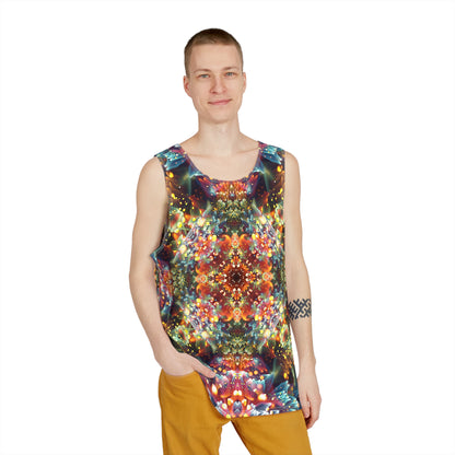 Back view of the Kaleidobloom men's tank top.