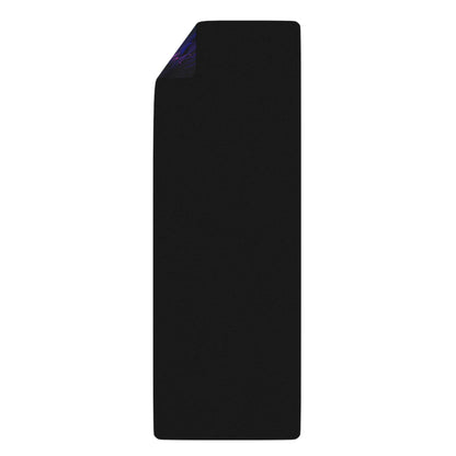 The 'Twilight Glow' yoga mat rolled up, showing the printed design along its length.