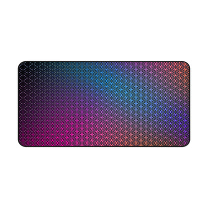 "Rainbow Flower of Life Pattern" DESK MAT (12x18)(12x22)(15.5x31)