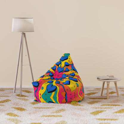 "Psychedelic Hearts" BEAN BAG CHAIR COVER