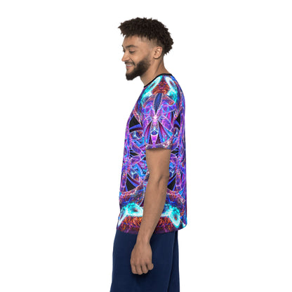 Folded view of the "Flower of Life Mandala" men's sport tee showing the printed design.