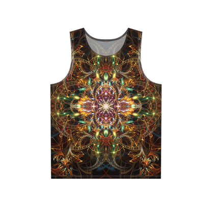 Flat lay of the Sigil of Valor men's tank top showing the print.