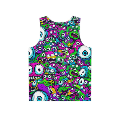 Back view of the My Middle Name Is Wacky print men's tank top showing the full design.
