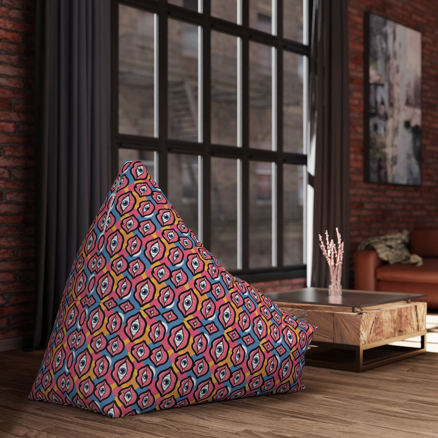 "Eyeballs & Lips Pattern" BEAN BAG CHAIR COVER