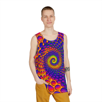 Angled product photo of the Honeycore men's tank top.