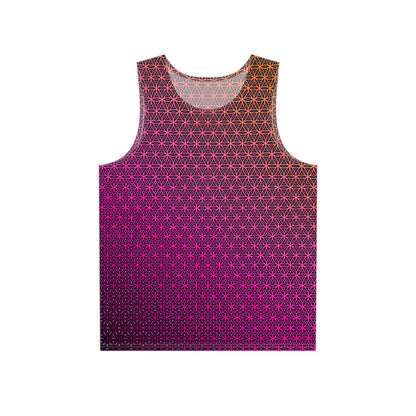 Men's tank top featuring the Pink Flower of Life print
