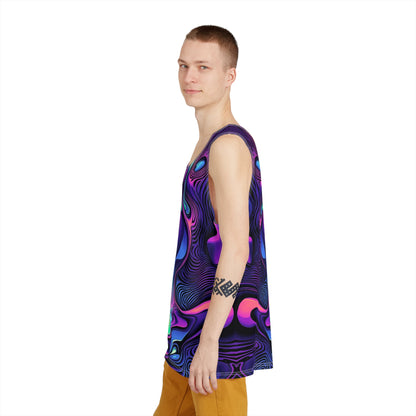 Nooooot A Microdose men's tank top laid flat, showing the full front print.