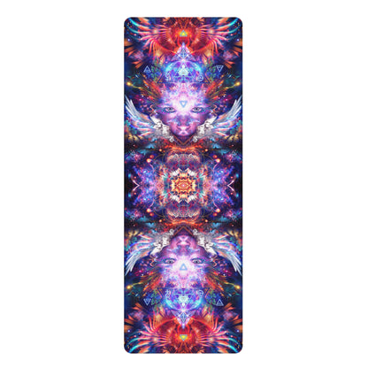 Close-up overhead photo of the 'Lapis Philosophorum V2' yoga mat's printed surface.