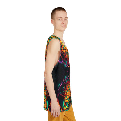 Flat lay of The Dark Side men's tank top, showing the complete all-over print.