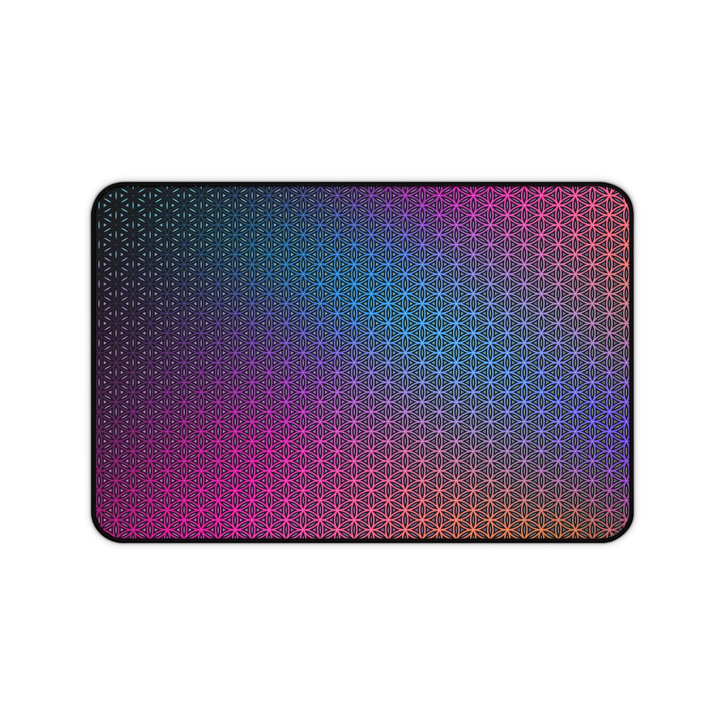 "Rainbow Flower of Life Pattern" DESK MAT (12x18)(12x22)(15.5x31)