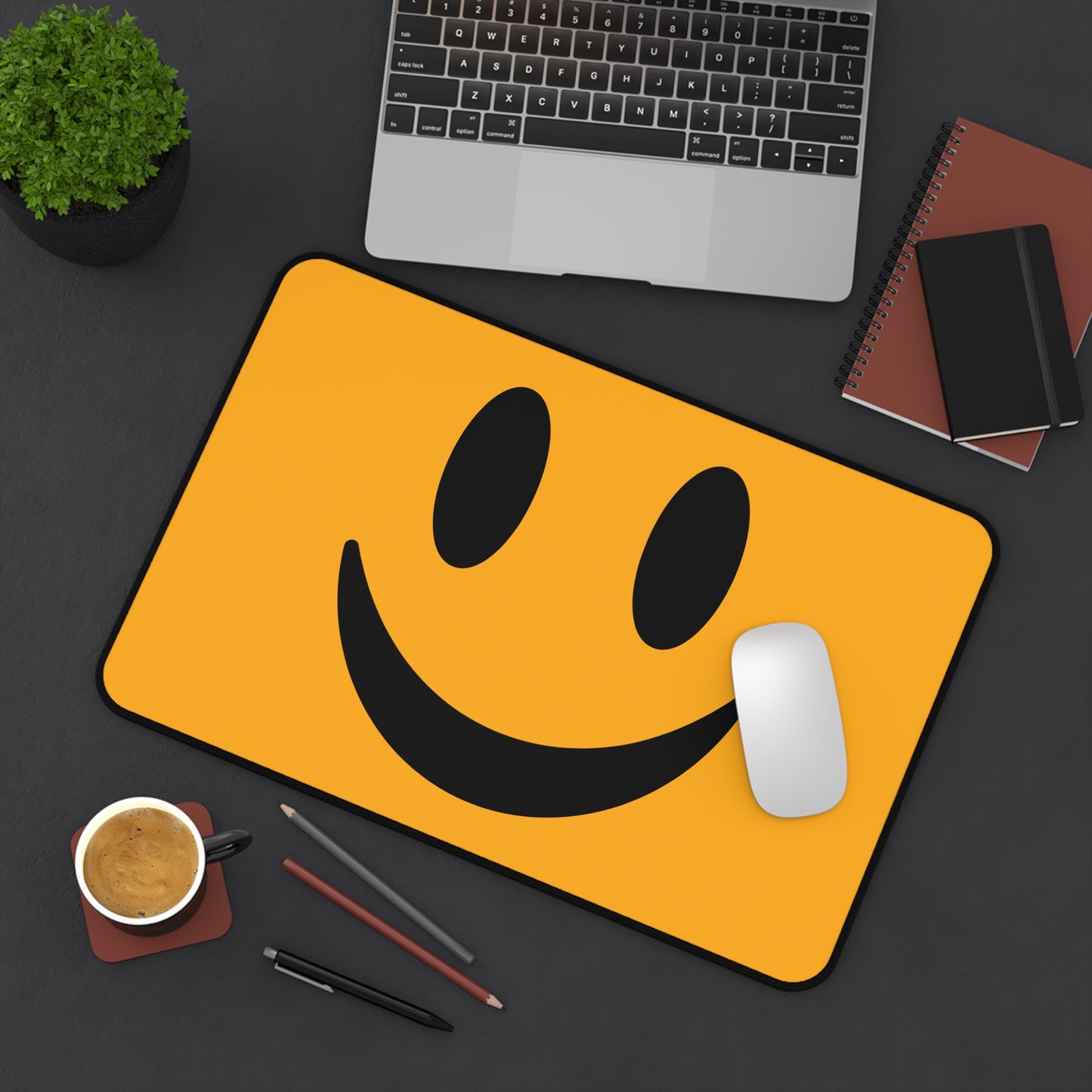 "Yellow Smiley" DESK MAT (12x18)(12x22)(15.5x31)