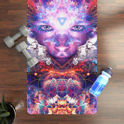 The Lapis Philosophorum yoga mat design, shown printed edge to edge on the mat.