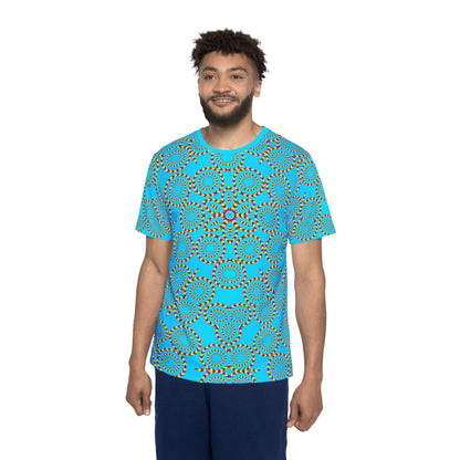Side angle of the Loco Motion sport tee showing the classic jersey fit.
