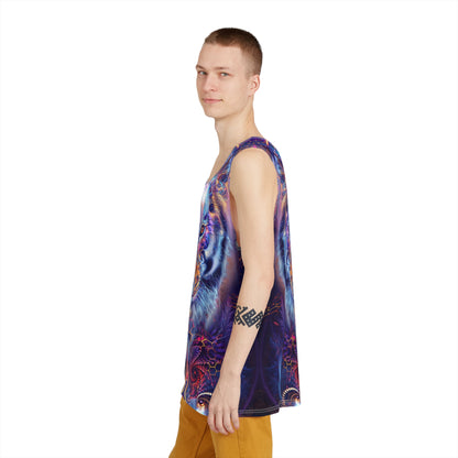 Flat lay of the Empurrress men's tank top displaying the complete design layout.