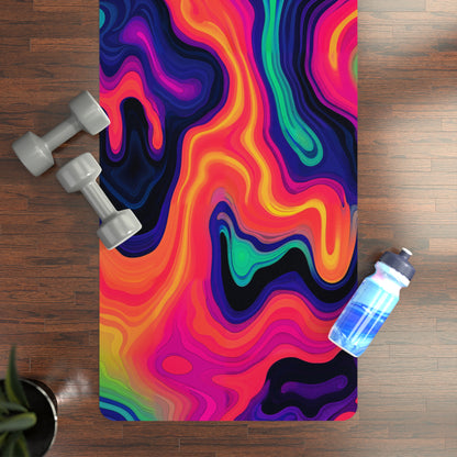 Close-up of the Drizzle print detail on the yoga mat surface