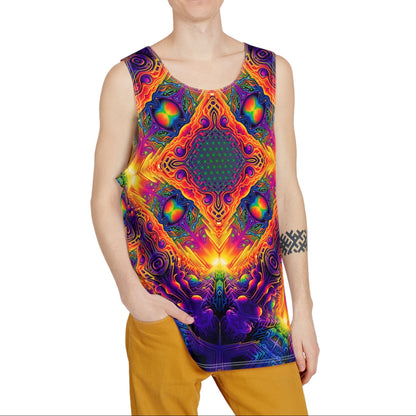 DMsTar men's tank top shown at an angle to show the fit and drape.