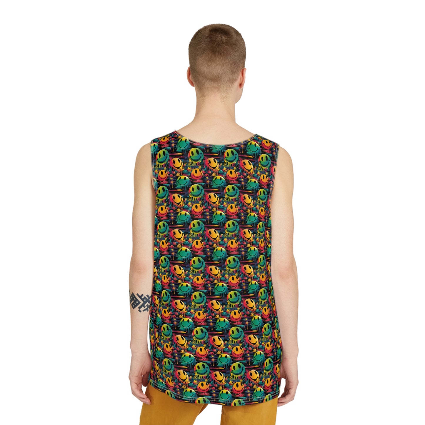 "Smiley Green Yellow Pattern" MEN'S TANK TOP